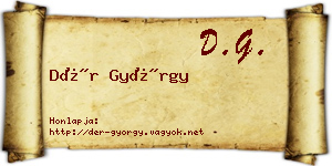 Dér György névjegykártya